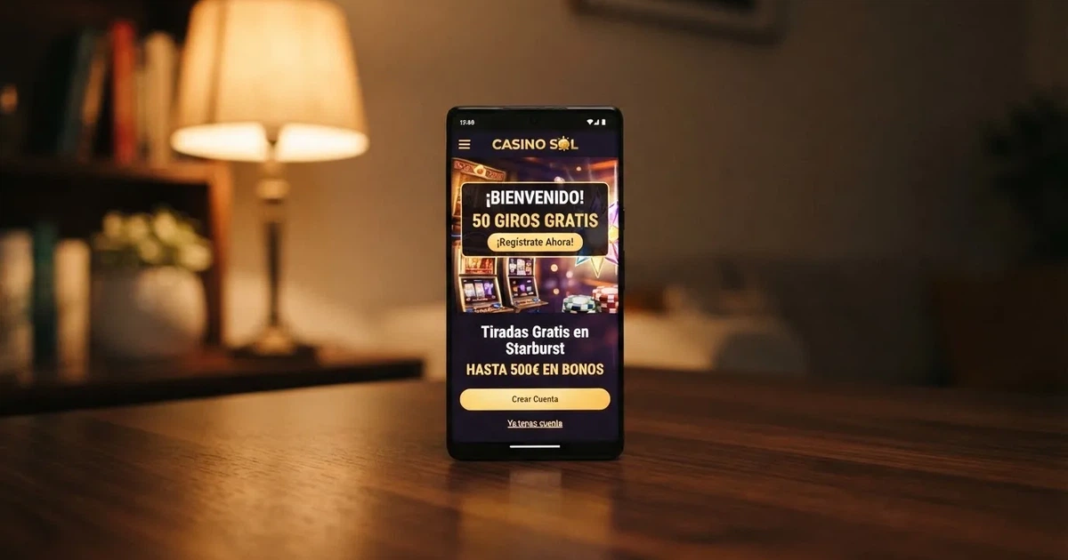 Interfaz de un casino online español mostrando una promoción de tiradas gratis sin depósito en la sección de bienvenida