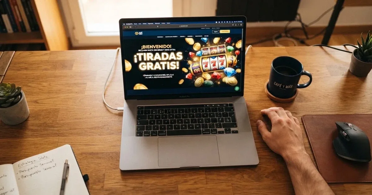 Captura de la página de promociones de un casino online español con licencia DGOJ mostrando una oferta de tiradas gratis sin depósito