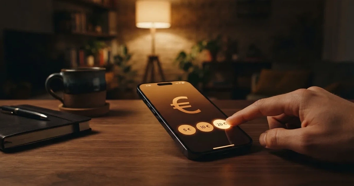 Comparativa de casinos online con licencia en España mostrando diferentes importes de depósito mínimo en una pantalla de pago