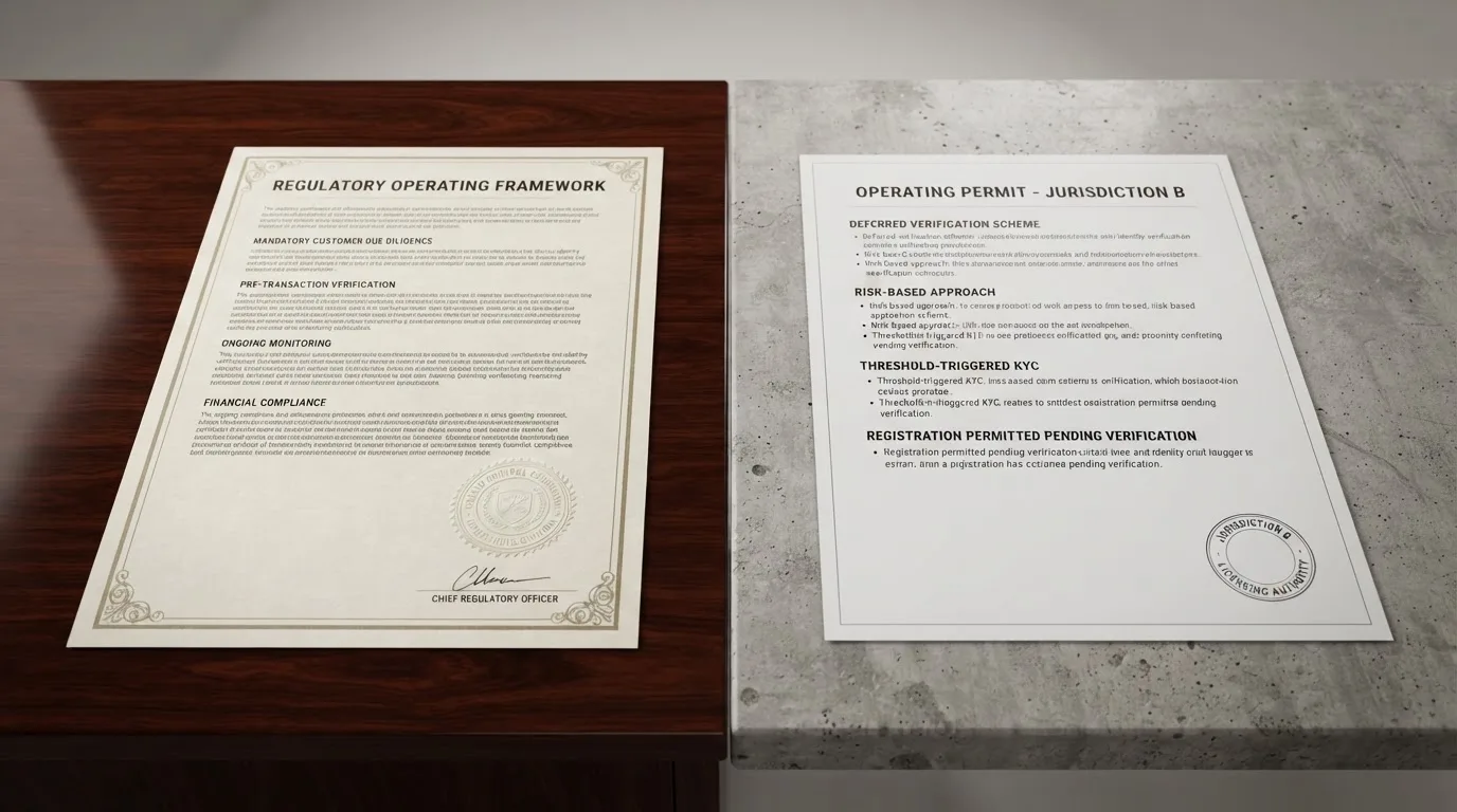 Comparativa visual entre una licencia de la DGOJ con dominio .es y una licencia de Curazao o Anjouan
